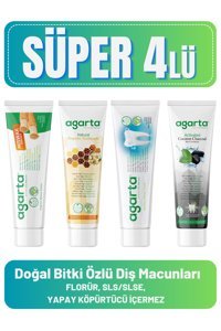 Agarta Set Karışık Organik Florürsüz Diş Macunu 4x100 ml