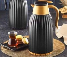 Caldo Glass Paslanmaz Çelik 1.5 lt Çaydanlık Termos Antrasit