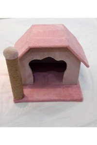 Tiger Pets Kare İç Mekan Kedi Evi Pembe