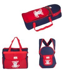 Rain Baby Tavşan 12 kg Kapasiteli Taşıma Askılı Portbebe+Bakım Çantası+Kanguru Kırmızı-Lacivert