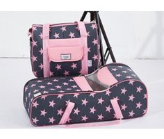 Nenny Baby Taşıma Askılı Portbebe+Bakım Çantası Gri-Pembe