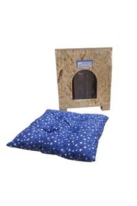 Melada Mobilya 41x41x36 cm Dikdörtgen Su Geçirmez Dış Mekan Kedi Evi Ahşap Rengi