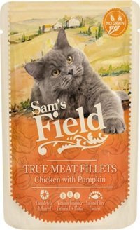 Sam's Field True Meat Fillets Balkabak-Tavuk Parça Etli-Soslu Yaş Kedi Maması 85 gr