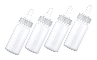 Abaodam Plastik Yavaş Akışlı 0-3 Ay Şeffaf Damaklı Biberon Seti 4x100 ml