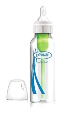 Dr.Brown's Cam Gaz Yapmayan Antikolik Yavaş Akışlı 0-3 Ay Şeffaf Damaklı Biberon Seti 250 ml