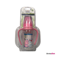 Bambino B065 Polipropilen Yenidoğan Yavaş Akışlı Kulplu 0-6 Ay Desenli Pembe Damaklı Biberon Seti 150 ml