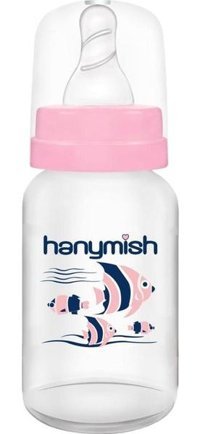 Hanymish 431 Polipropilen Yenidoğan Yavaş Akışlı 0+ Ay Desenli Pembe Damaklı Biberon Seti 125 ml