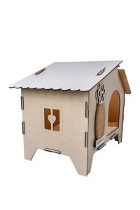 Pet Magic Kare İç Mekan Kedi Evi Ahşap Rengi