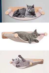 Alyones Yatak Oval Hamaklı İç Mekan Kedi Evi Ahşap Rengi