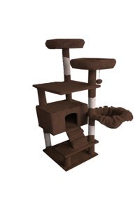 Park Trend Lily Kare İç Mekan Kedi Evi Kahverengi