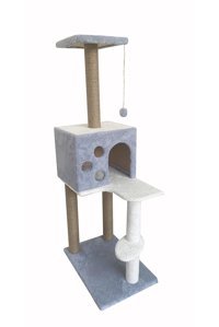 Nursoft Kare İç Mekan Kedi Evi Beyaz-Mavi