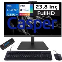 Casper Nirvana A60.1255-BV00X-V12 Dahili Iris Xe Graphics Intel Core i7 1255U 64 GB Ram 2 TB SSD 23.8 inç Full HD Freedos All In One Bilgisayar + Zetta Flash Bellek