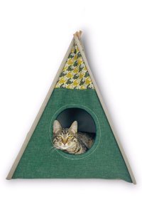 Kemique Üçgen İç Mekan Kedi Evi Yeşil