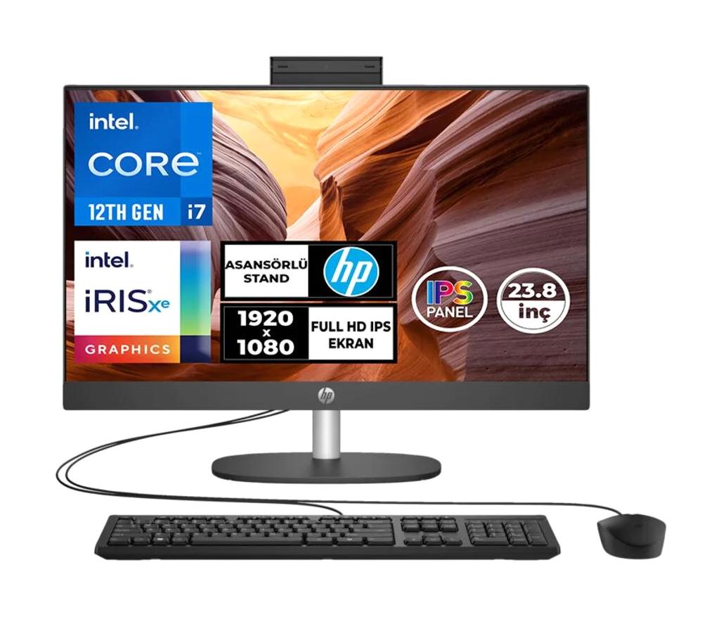 Hp ProOne 240 G10 8T2W8ES13 Dahili Iris Xe Graphics Intel Core i7 1355U 64 GB Ram 512 GB SSD 23.8 inç Full HD Windows 11 Pro All In One Bilgisayar