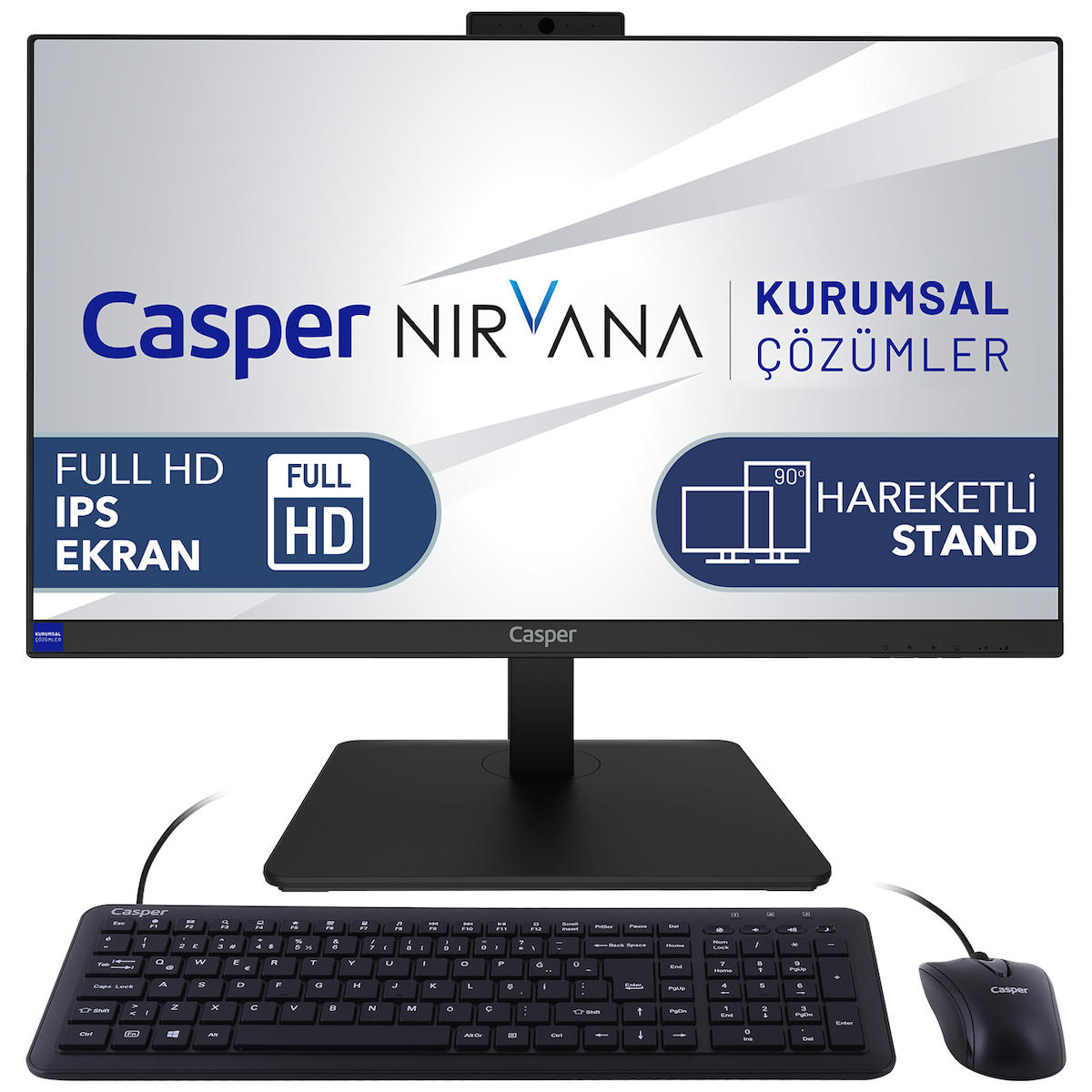 Casper Nirvana A70.5700-8V05A-V Dahili Radeon Vega 8 AMD Ryzen 7 5700U 8 GB Ram 500 GB SSD 23.8 inç Full HD Windows 11 Home All In One Bilgisayar