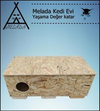 Melada 100x50x40 cm Dikdörtgen Su Geçirmez Dış Mekan Kedi Evi Ahşap Rengi