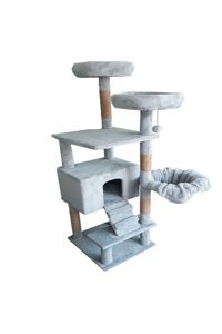 Park Trend Lily Kare İç Mekan Kedi Evi Buz Mavisi