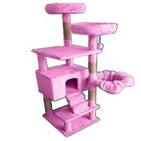 Lly LLY-15 Kare İç Mekan Kedi Evi Pembe