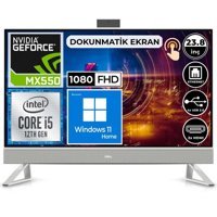 Dell Inspiron 5410 I5410AIO1305 Harici MX 550 Intel Core i5 1235U 8 GB Ram 1 TB + 256 GB SSD 23.8 inç Full HD Windows 11 Home Dokunmatik All In One Bilgisayar