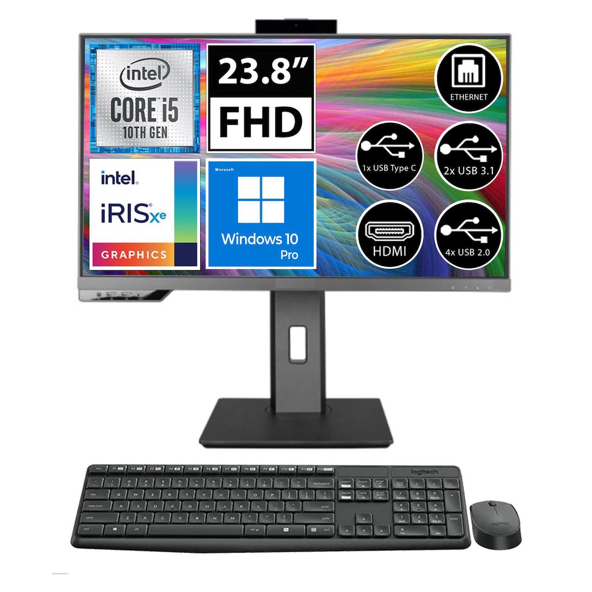 Zenon Pro 24 N51040848A1 Dahili UHD Graphics Intel Core i5 10400 32 GB Ram 512 GB SSD 23.8 inç Full HD Freedos All In One Bilgisayar