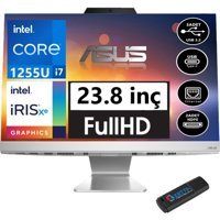 Asus A3402WBAK BPC006MH13 Dahili Iris Xe Graphics Intel Core i7 1255U 64 GB Ram 4 TB SSD 23.8 inç Full HD Windows 11 Home All In One Bilgisayar + Zetta Flash Bellek