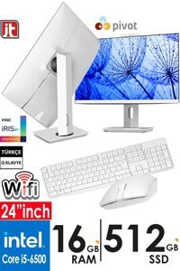 J-Tech H310 Dahili Intel HD Graphics Intel Core i5 6500 16 GB Ram DDR4 512 GB SSD 24 inç Full HD Freedos + Klavye + Mouse All In One Bilgisayar