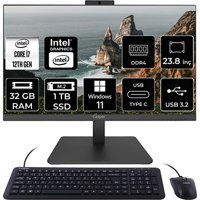 Casper Nirvana A600 A60.1255-DF00X-V C1255AIO378 Dahili Iris Xe Graphics Intel Core i7 1255U 32 GB Ram 1 TB SSD 23.8 inç Full HD Windows 11 Home All In One Bilgisayar