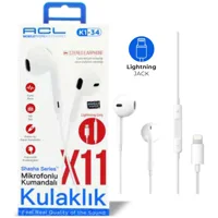 Acl K1-34X Mikrofonlu 3.5 Mm Jak Kablolu Kulaklık Beyaz