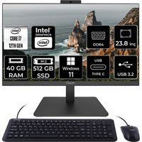 Casper Nirvana A600 A60.1255-DF00X-V C1255AIO437 Dahili Iris Xe Graphics Intel Core i7 1255U 40 GB Ram 512 GB SSD 23.8 inç Full HD Windows 11 Pro All In One Bilgisayar