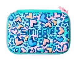 Smiggle Drift Hardtop Mavi Baskılı Bez Bölmeli Çift Gözlü Dikdörtgen Cüzdan Kalem Kutusu