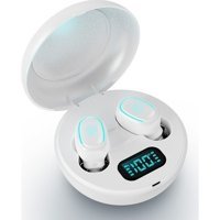 Ninglongrankai Android & iOS Uyumlu 5.1 Silikonlu Gürültü Önleyicili Kablosuz Kulak İçi Bluetooth Kulaklık Beyaz