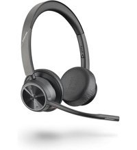 Poly Voyager 4320 UC Android & iOS Uyumlu Çift Mikrofonlu 5.2 Silikonlu Gürültü Önleyicili Kablolu-Kablosuz Kulak Üstü Bluetooth Kulaklık Siyah