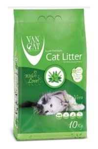 Vancat Aloevera Kokulu Topaklanan İnce Taneli Aktif Karbonlu Bentonit Kedi Kumu 10 kg