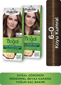Palette Kalıcı Doğal Renkler 6-0 Kumral Amonyaksız Krem Saç Boyası 2x60 ml