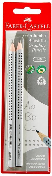 Faber-Castell Bleistifte Grip 2'li Jumbo Üçgen Siyah HB Kurşun Kalem Seti