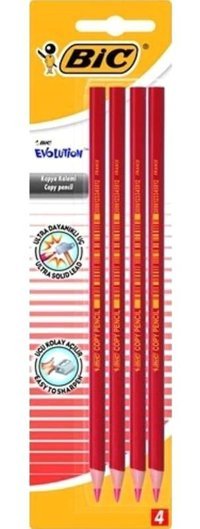 Bic Evolution Extra 4'lü Yuvarlak Kırmızı Kurşun Kalem Seti