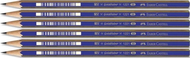 Faber-Castell 1221 Dereceli 6'lı Siyah 6B Kurşun Kalem Seti