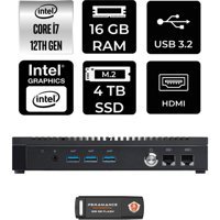 Asus PL64 PL64P315 Dahili Intel Iris Xe Graphics Intel Core i7 1255U 16 GB 4 TB FreeDos Mini Pc + Per4 USB Flash Bellek