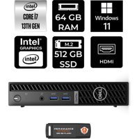 Dell Optiplex 7010MFF N018O7010MFFP397 Dahili Intel UHD Graphics 770 Intel Core i7 13700T 64 GB 512 GB Windows 11 Home Mini Pc + Per4 USB Flash Bellek