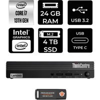 Lenovo ThinkCentre M70Q Gen 4 12E30015TRP325 Dahili Intel UHD Graphics 770 Intel Core i7 13700T 24 GB 4 TB FreeDos Mini Pc + Per4 USB Flash Bellek