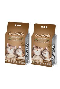 Goldlife Kahve Kokulu Topaklanan İnce Taneli Bentonit Kedi Kumu 10 lt
