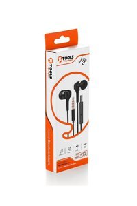 Ktools Joy Silikonlu Mikrofonlu 3.5 Mm Jak Kablolu Kulaklık Siyah