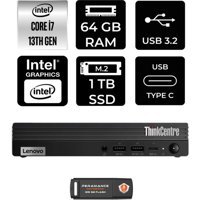 Lenovo ThinkCentre M70Q Gen 4 12E30015TRP348 Dahili Intel UHD Graphics 770 Intel Core i7 13700T 64 GB 1 TB FreeDos Mini Pc + Per4 USB Flash Bellek