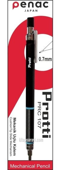Penac Protti PRC-107 Silgili Plastik Metalik Siyah 0.7 mm Versatil Kalem