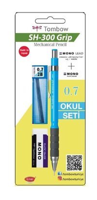 Tombow SH-300 Silgili Metal Metalik Mavi 0.7 mm Versatil Kalem