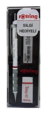 Rotring Silgili Krom Metalik Beyaz 0.7 mm Versatil Kalem
