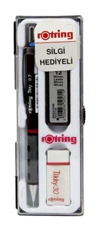 Rotring Tikky RO-KK07-07 Silgili Metal Metalik Bordo 0.7 mm Versatil Kalem