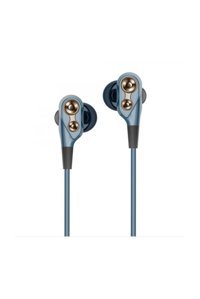 Helt Silikonlu Mikrofonlu 3.5 Mm Jak Kablolu Kulaklık Mavi
