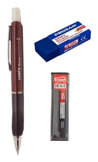 Fiyper Silgili Krom Metalik Bordo 0.5 mm Versatil Kalem