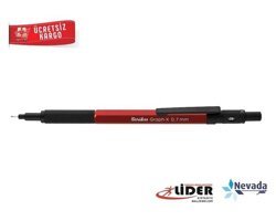 Scrikss Graph-X Silgili Metal Metalik Kırmızı 0.7 mm Versatil Kalem